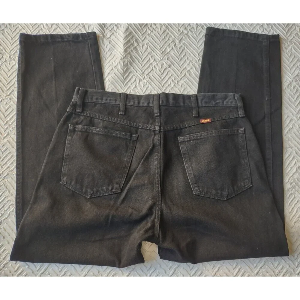 Rustler Denim Straight Jeans Men's 36x29 Black 4-Pocket 100% Cotton ~ Great! - Picture 4 of 9